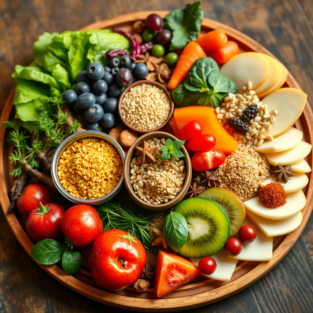 Properly combined foods on plate