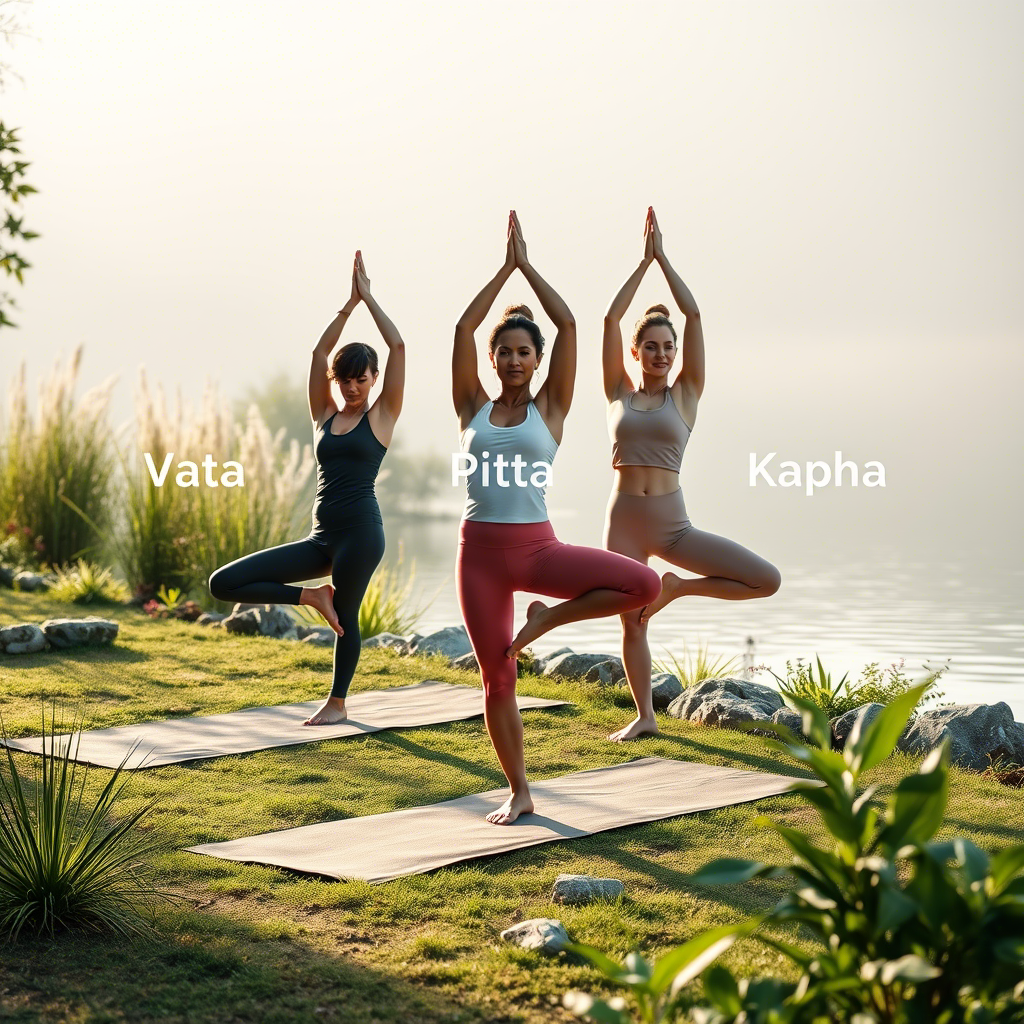 Woman practicing yoga at sunrise